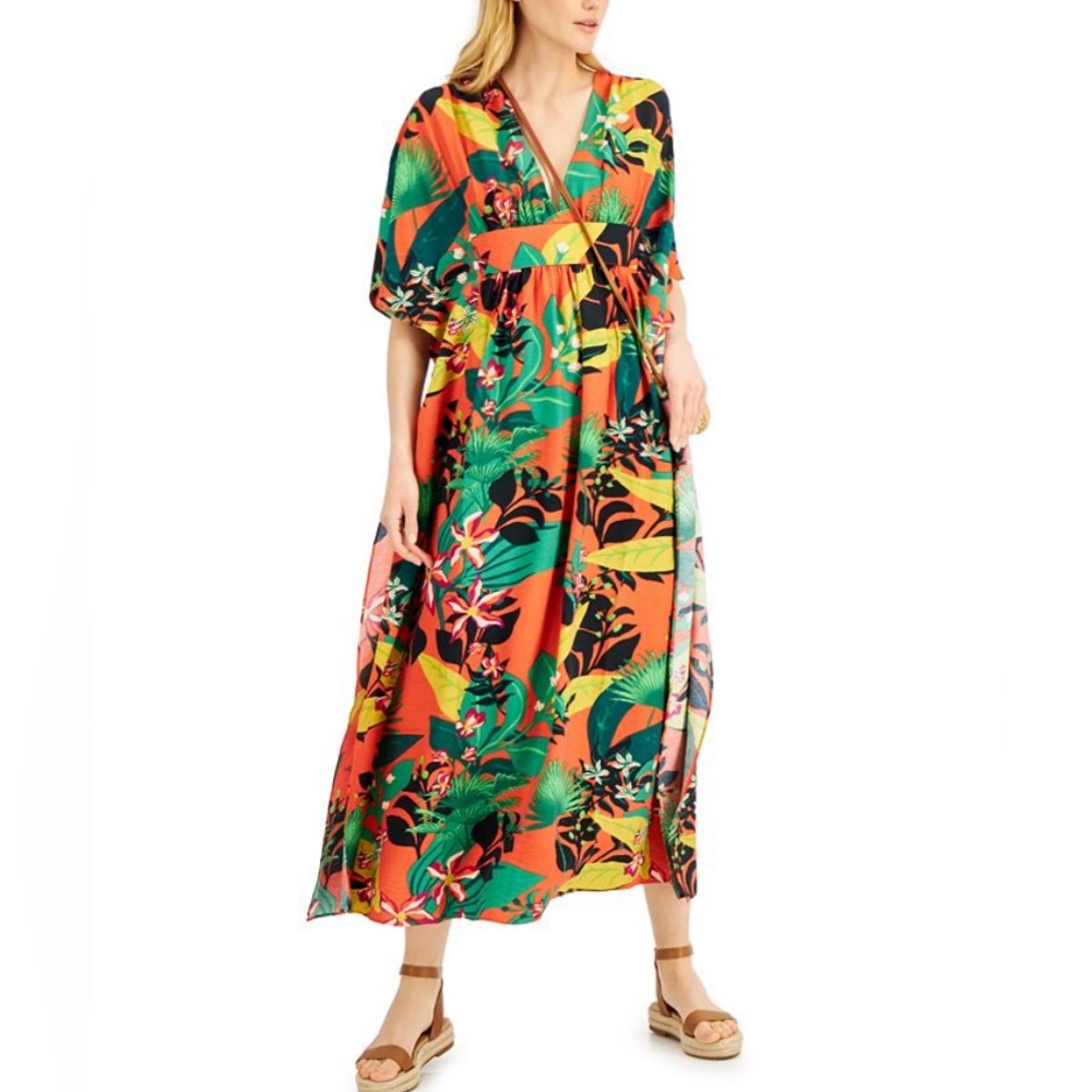 INC International Concepts Printed Dolman Sleeve Dress